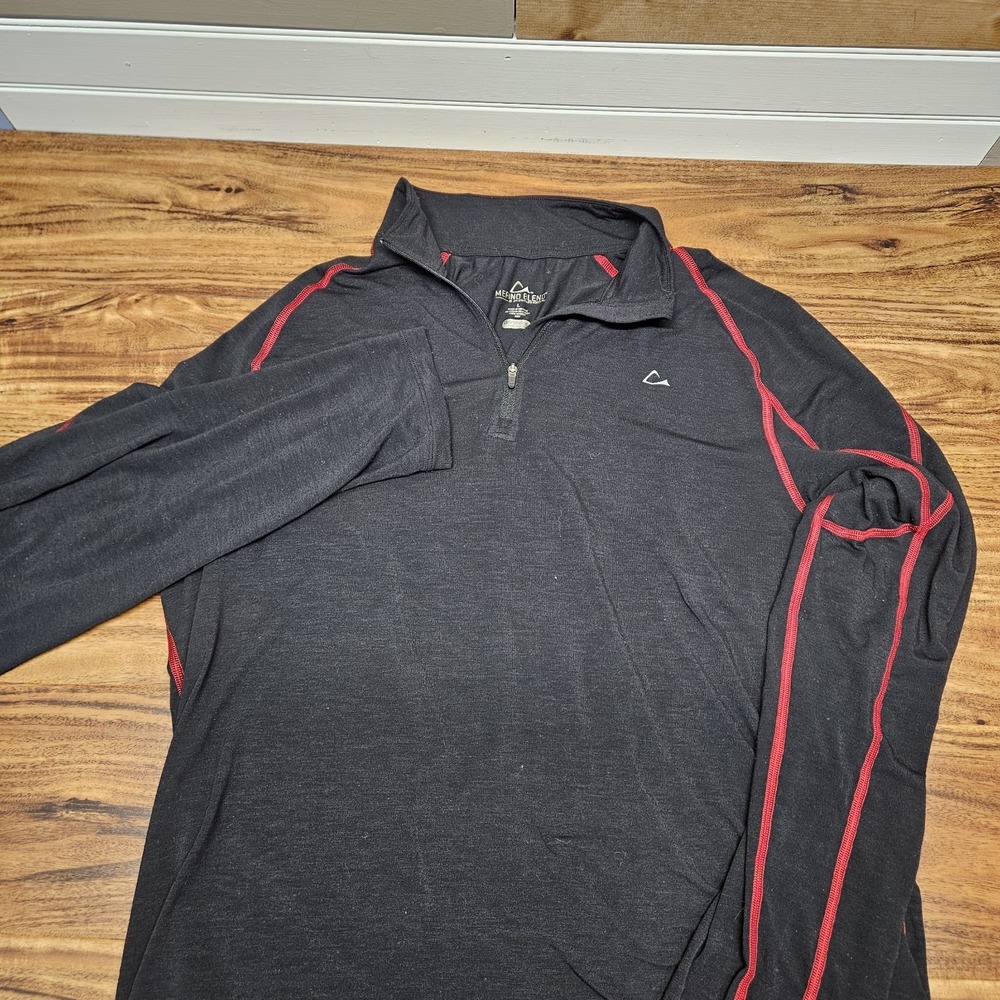 Paradox Women's Large Black Merino Blend Long-Sleeve 1/4 Zip Pullover EUC